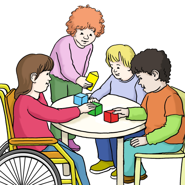 Kinder beim Spielen am Tisch